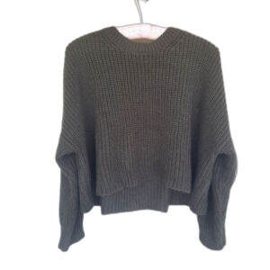 American Eagle Don't Ask Why Green Knit Sweater One Size
